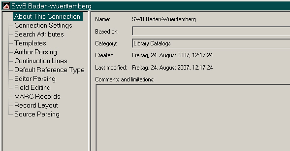 Beschreibung der Verbindungsdatei Beschreibung der Verbindungsdatei